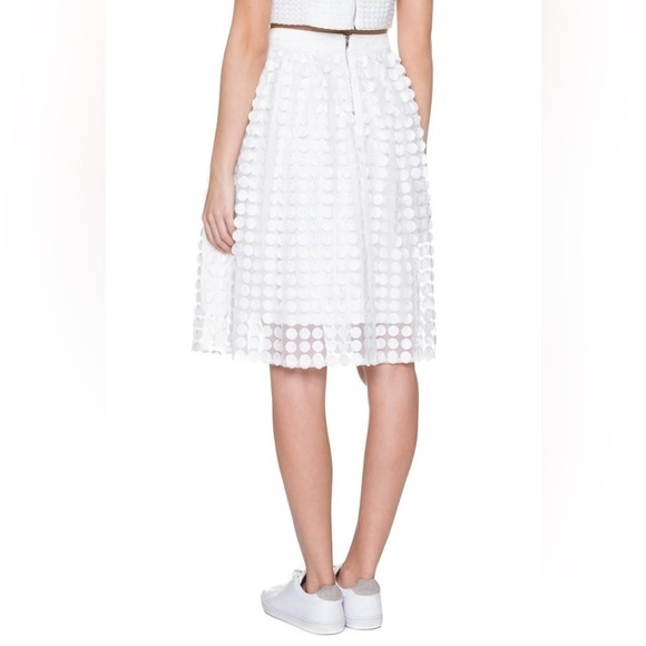 🔥NWT🔥 Anthropologie English Factory A Brit Applique A Line Skirt White Sequin SM - Picture 7 of 11